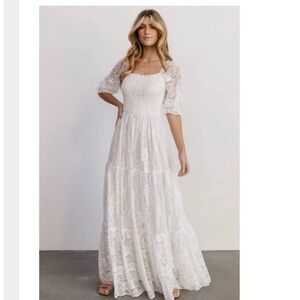 Baltic Born Stella Smocked Lace Maxi Dress
